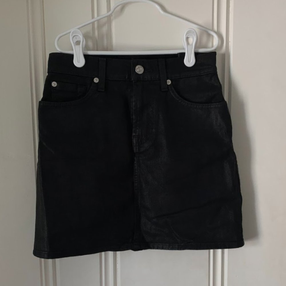 Black denim 7 for all mankind skirt